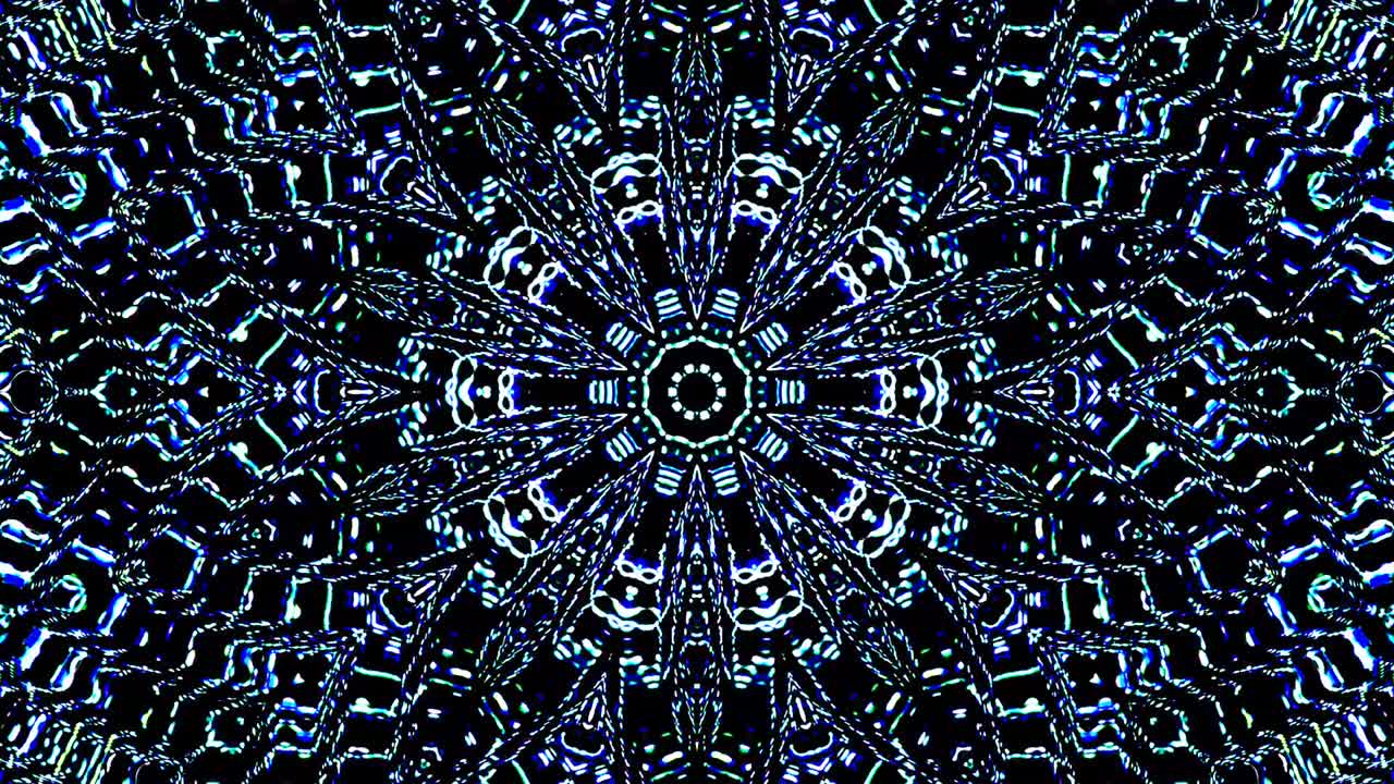 Beautiful abstract kaleidoscope that shines, a radiant light that regulates the subtle movements