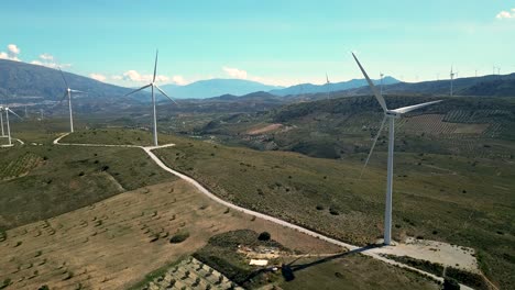 Aerial-view-of-windmills-in-Spain