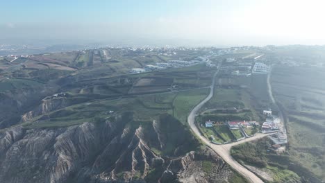 beautiful aerial footage of aria branca, portugal