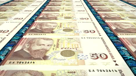 billetes de cincuenta levs búlgaros de bulgaria, dinero en efectivo, bucle