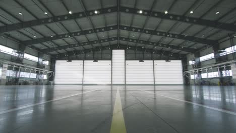 empty industrial hangar