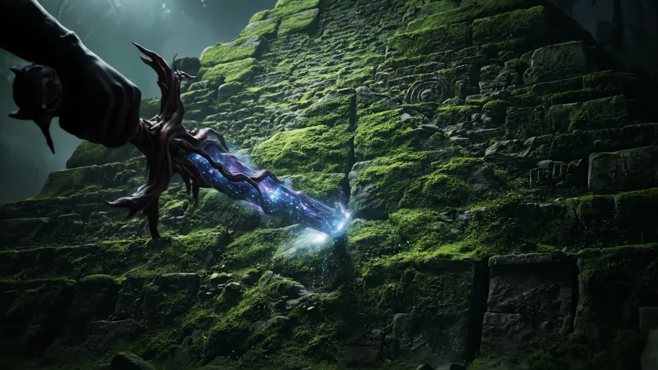 Mystical Sword and Ancient Pyramid