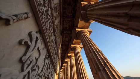 ancient temple columns and carvings