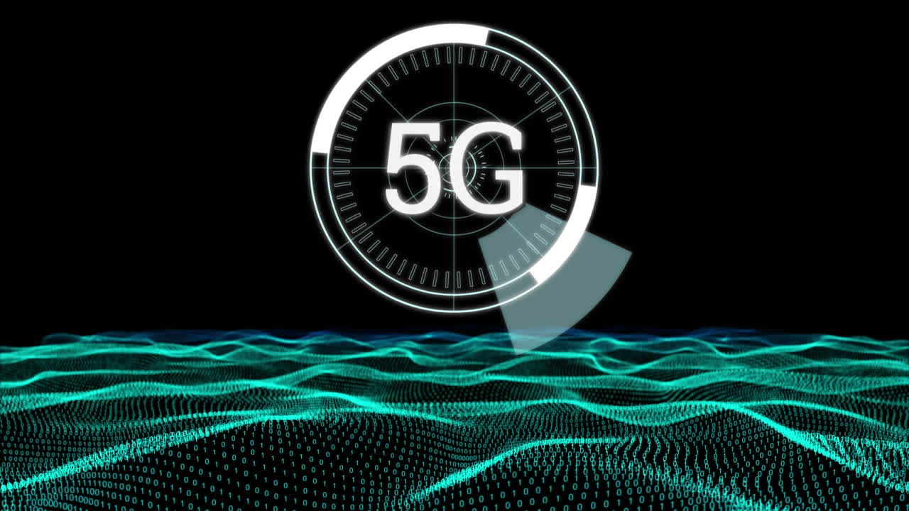 5g escrito en el medio de un círculo futurista