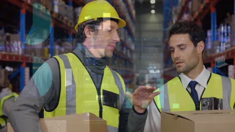 animación del procesamiento de datos sobre las personas que trabajan en el almacén
