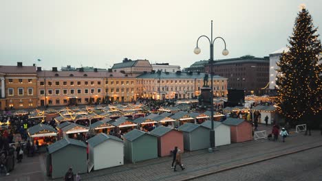 time lapse video from finland helsinki christmas market at senate square.