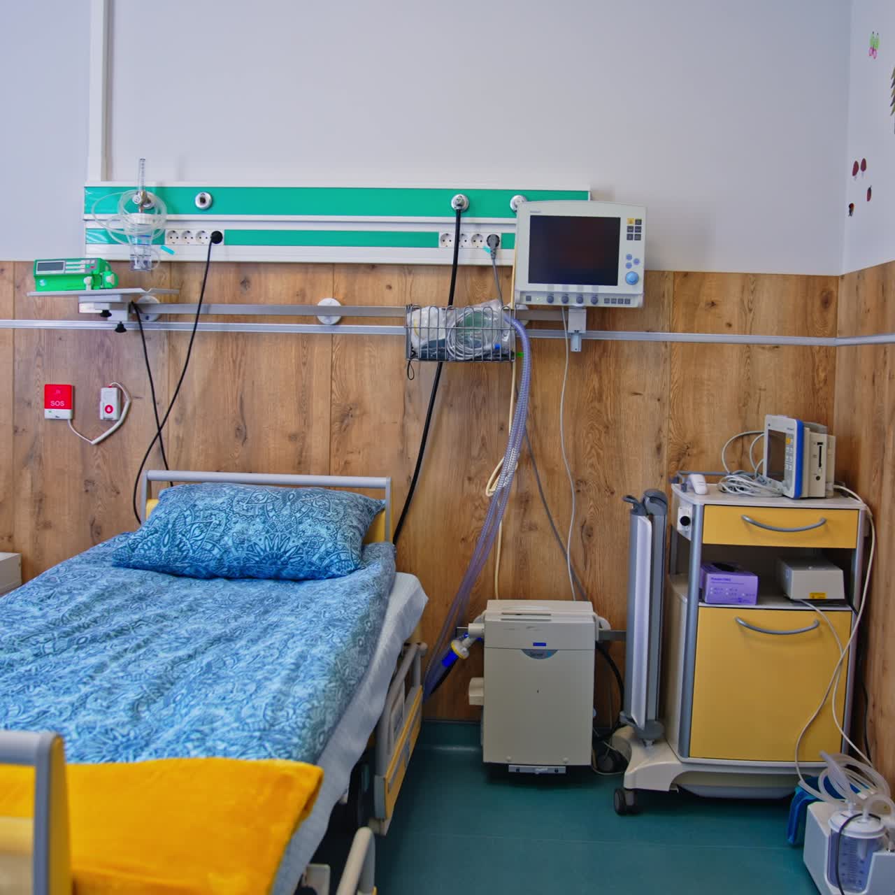 Medical illness recovery room. After emergency room