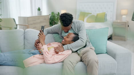 Relax,-kiss-and-a-black-couple-with-a-phone