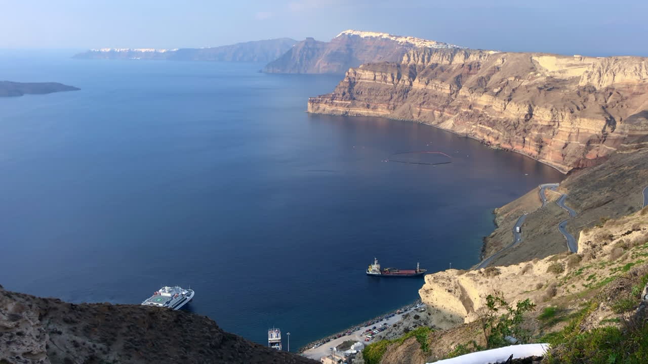 vista panorámica de santorini grecia