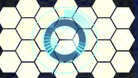 animation of scope scanning over white hexagons