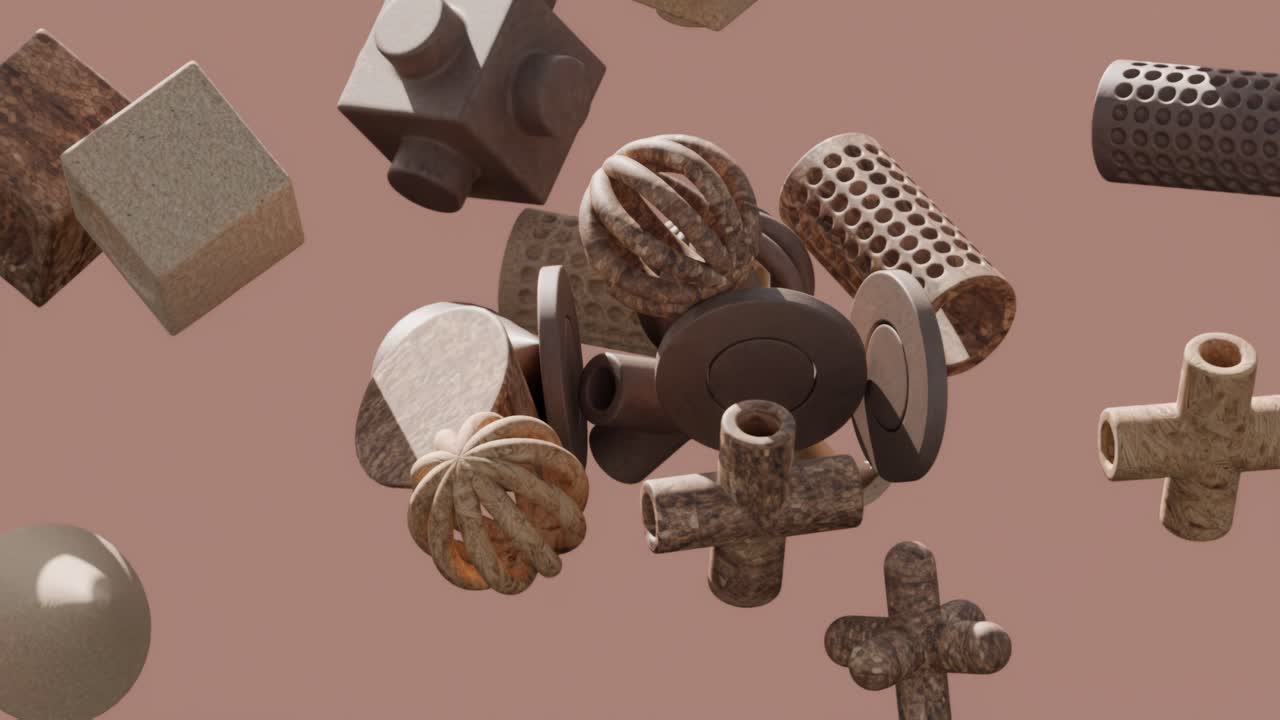 representación 3d abstracta de formas geométricas orgánicas