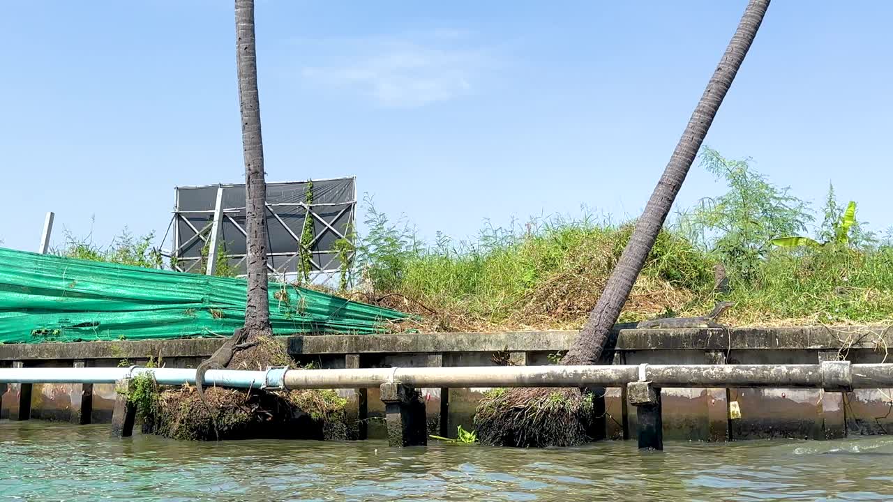 모니터 도마은 운하 연안을 따라 움직입니다.