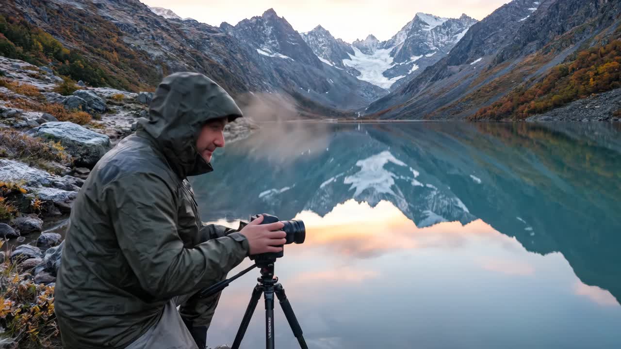 Photographer Captures Scenic Mountain Lake Reflection at Dawn