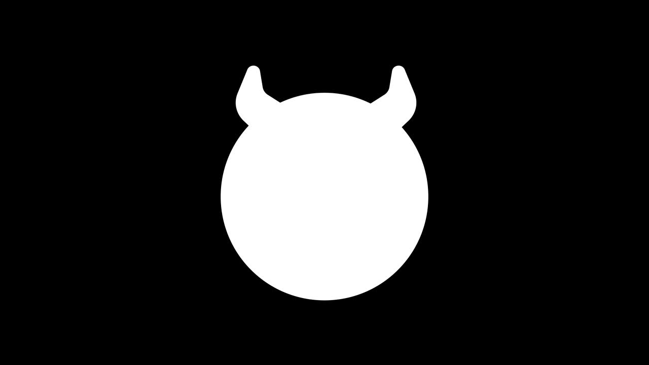 Emoticon med snedigt dæmonsmil. Animerede humørikoner. Alpha-kanal.