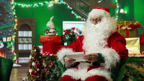 santa claus reading a letter