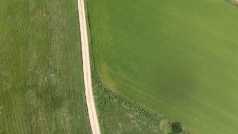 flight over a field with aerial drone