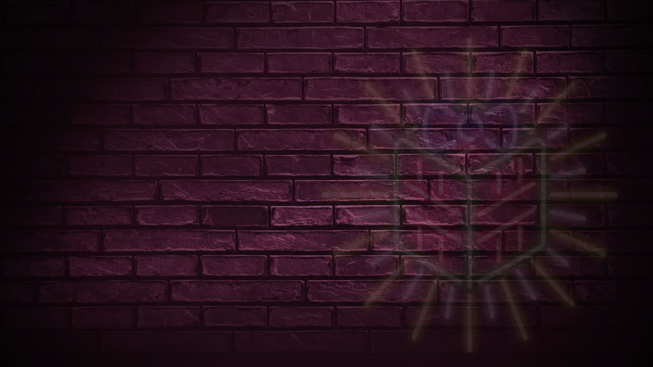 animación de neón regalo de navidad sobre la pared