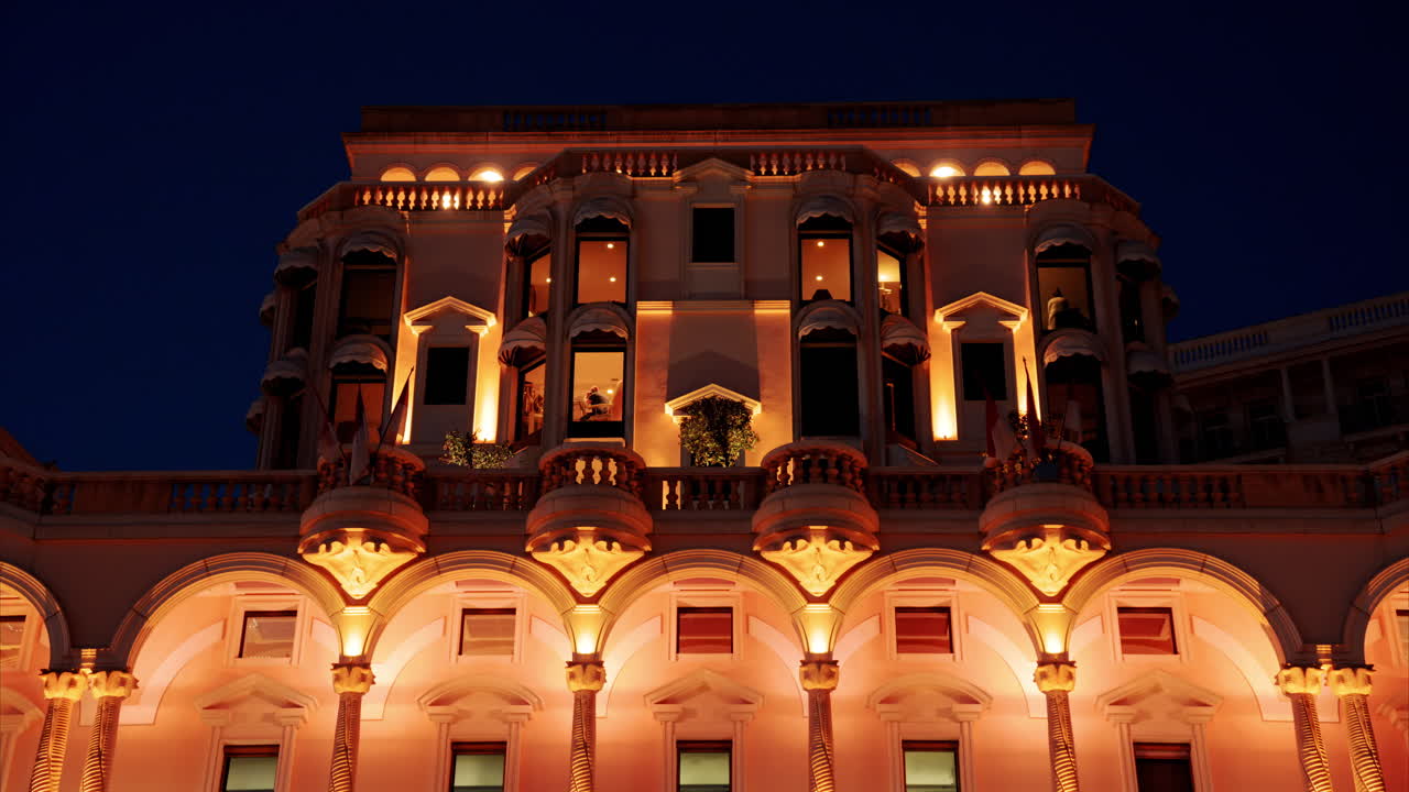 Monte Carlo, Monaco - October 24, 2024: The Cardiovascular and Thoracic Centre of Monaco hospital in the evening