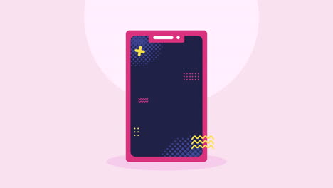 smartphone with ecommerce app animation