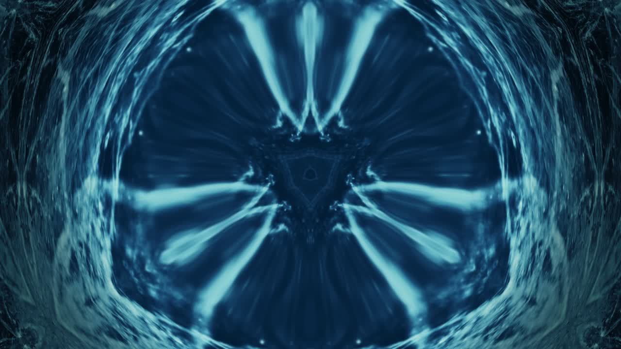 fractal animation ink water blur blue symmetrical