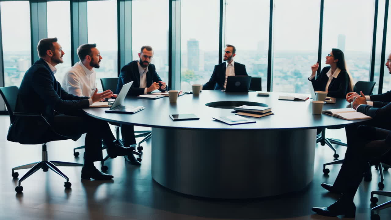 reunión de negocios en una oficina moderna