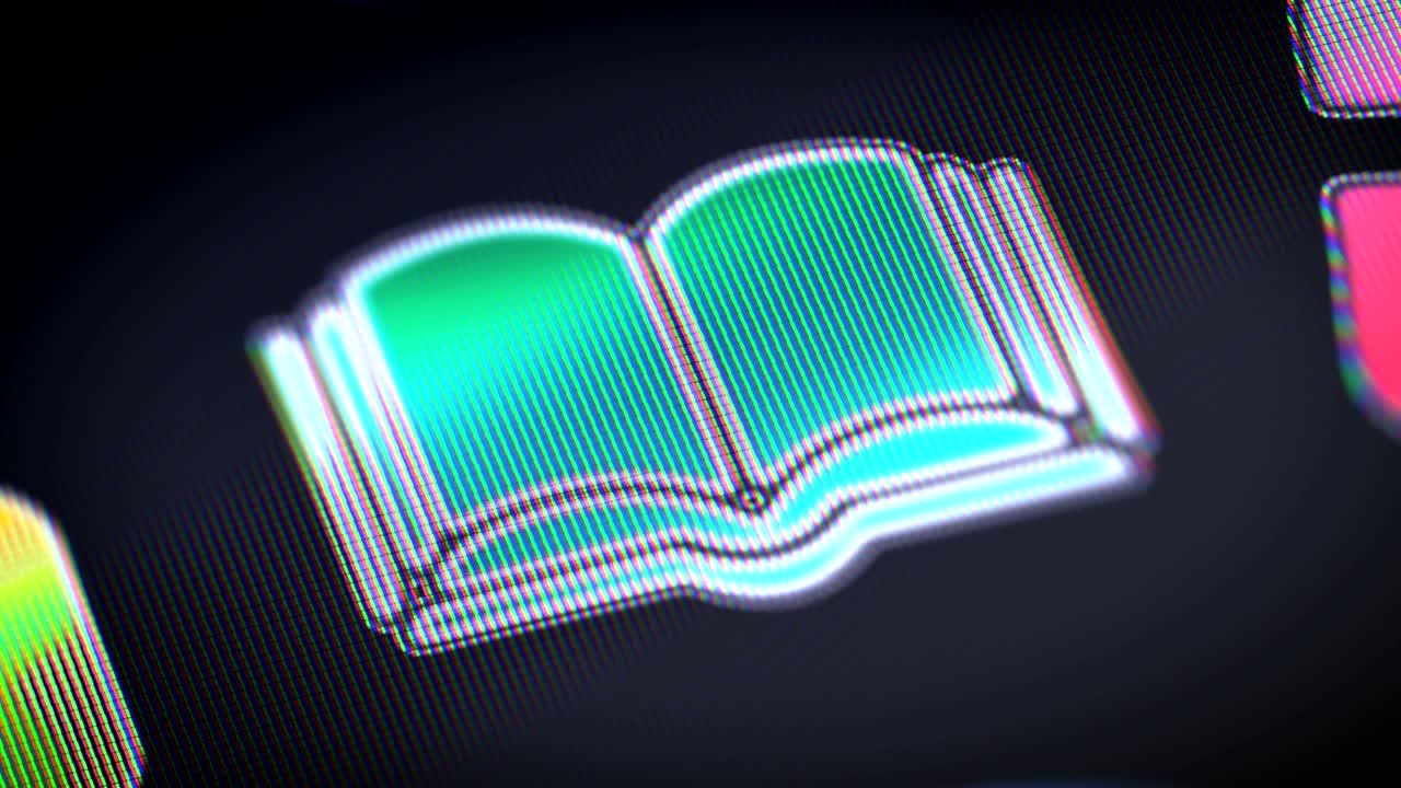 icono del libro en la pantalla. bucle.