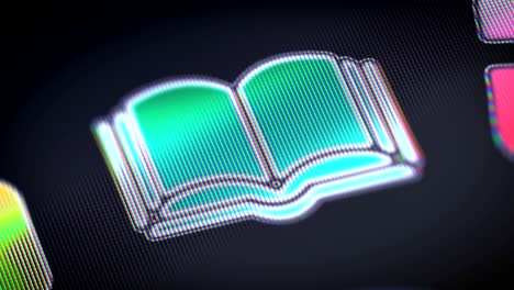 icono del libro en la pantalla. bucle.