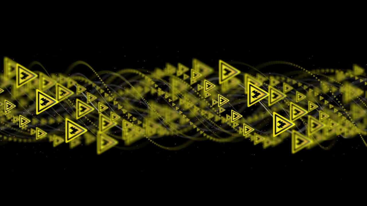 llama, símbolos de peligro inflamable animación, representación, fondo, bucle