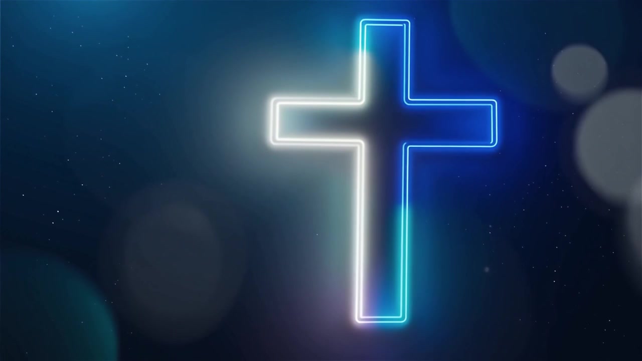 Croce Cristiana Luce Celestiale Sfondo per il Culto.