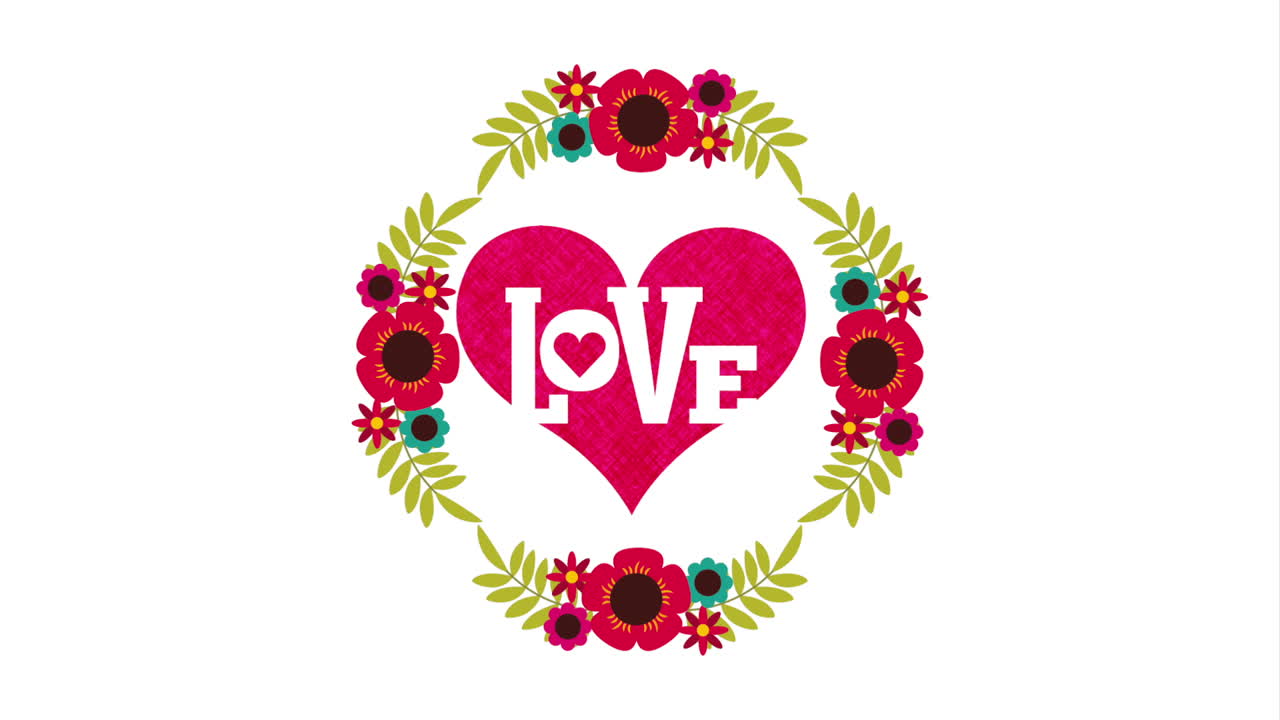 diseño de amor de corazón floral