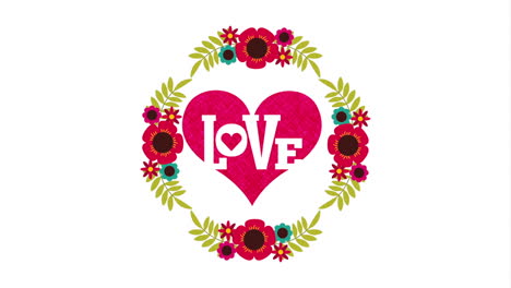 floral heart love design