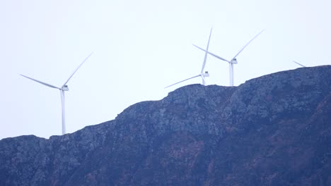 wind turbines on haramsfjellet, in ålesund municipality, norway