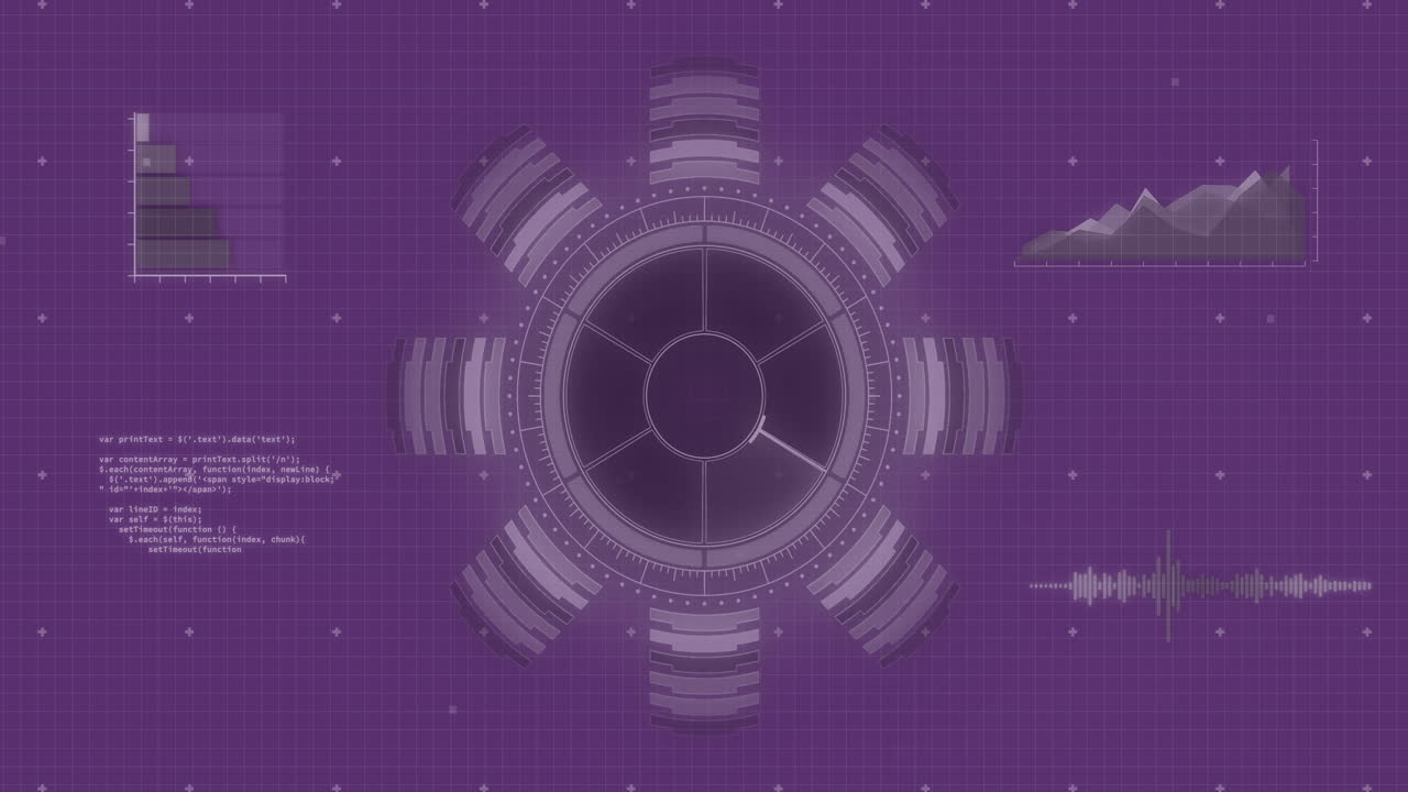 Animation of scope scanning over diagrams and data processing