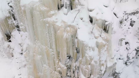 ice fall at korouoma canyon, popular for hiking and ice climbing activity in lapland, finland
