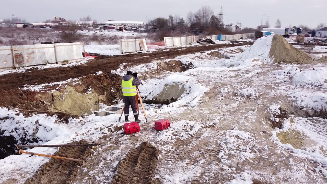 Construction Site Surveying in Winter
