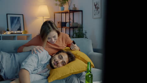 couple relaxing at home