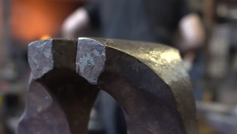 a close-up view of an object in a blacksmith shop