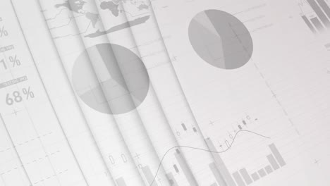 procesamiento de datos financieros contra un fondo blanco