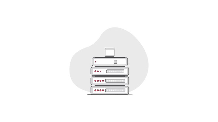 Animated Server Stack with Security Shield Icon