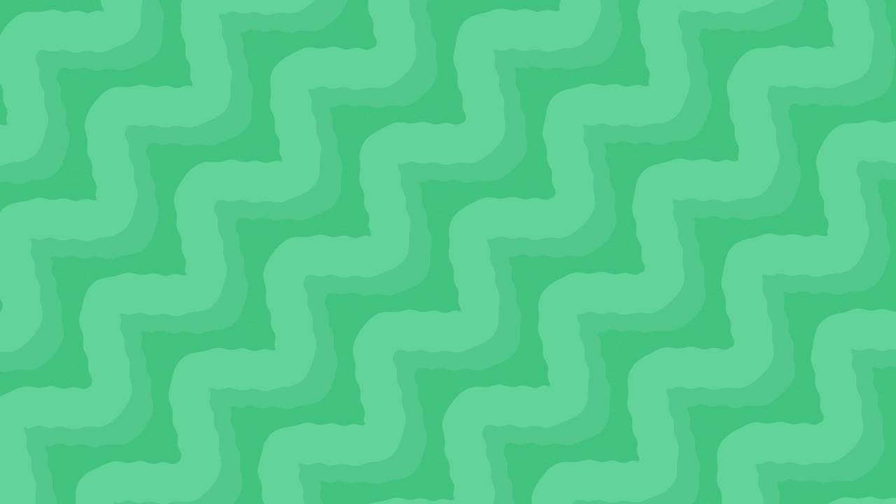 Rounded  green zigzag lines move diagonally.
