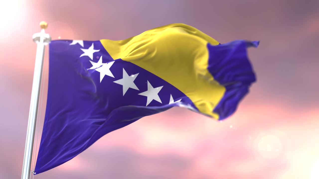 보스니아 헤르체고비나의 발이 바람에 흔들리고 서서히 해가 지면, 루프