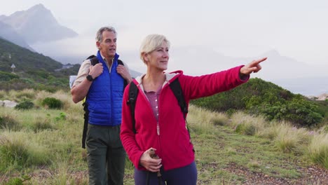 Älteres-Paar-Auf-Einer-Gemeinsamen-Wanderung-In-Der-Natur