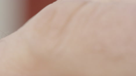 macro profile shot of mosquito sucking blood from skin, and being whacked dead