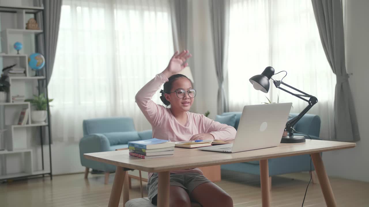 Girl Student Participating in Online Class