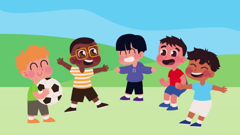 grupo de personajes de niños pequeños