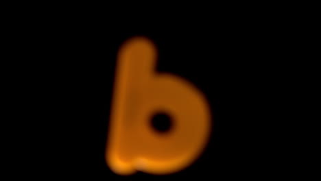 The-letter-b-coming-into-focus-on-black-background