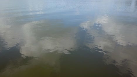 fly straight to the lake through the old wooden fence in 4K