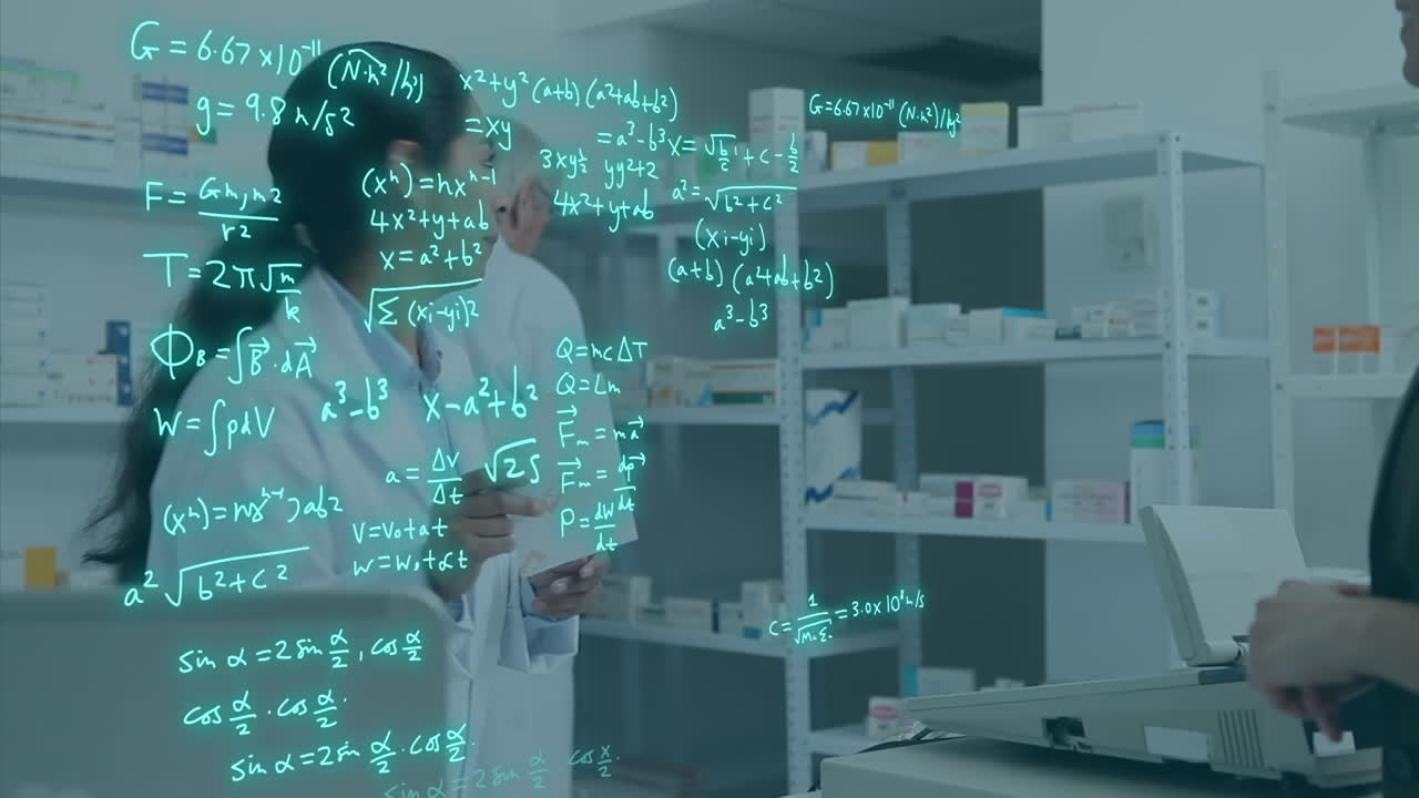 Animation of scientific data processing over diverse scientists in laboratory