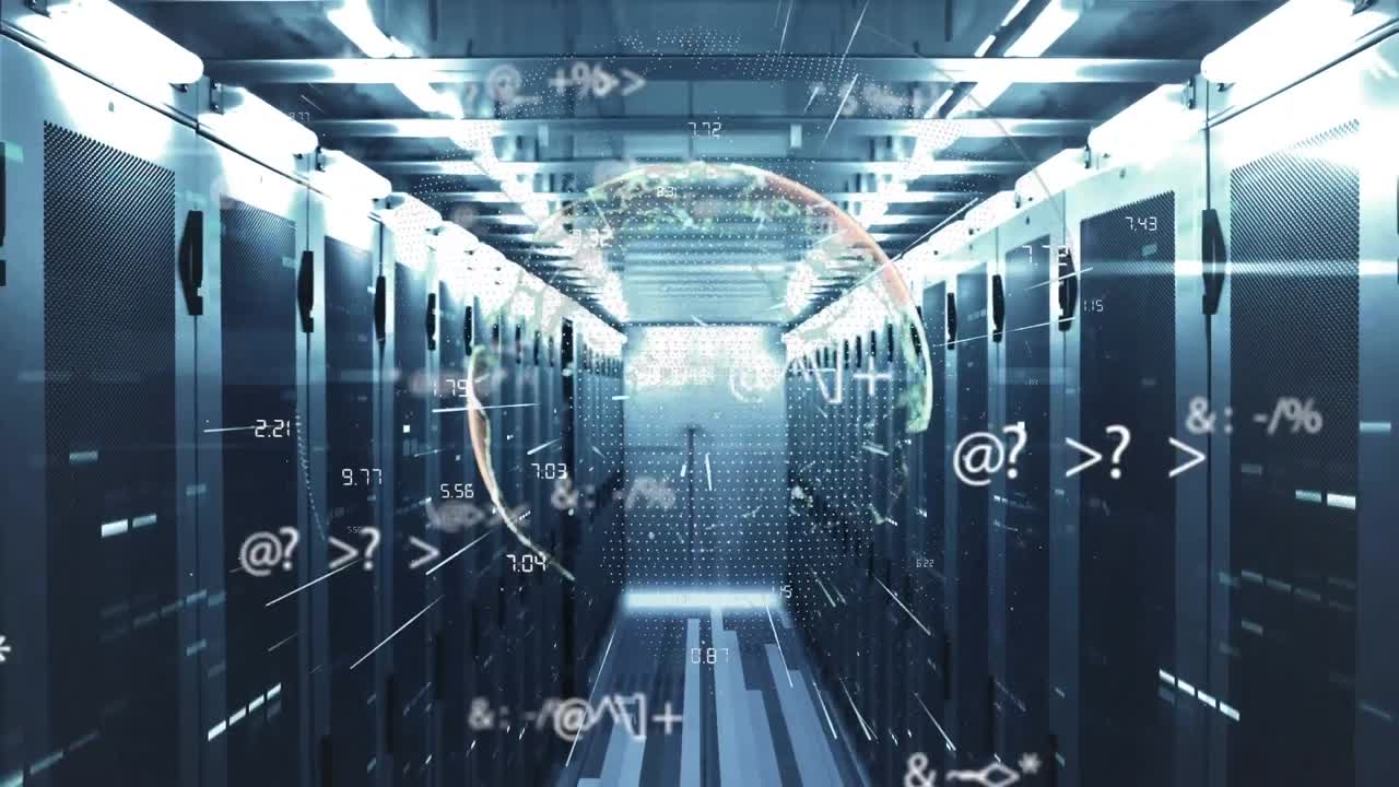 Animation of data processing over computer servers