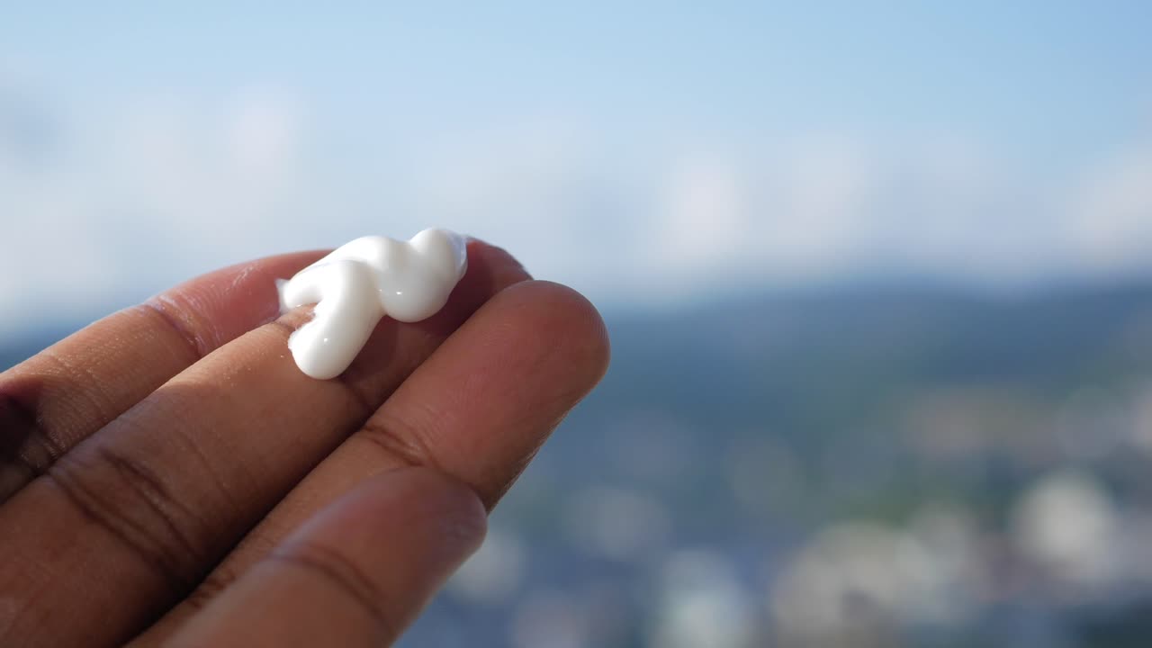 Sunscreen on Finger